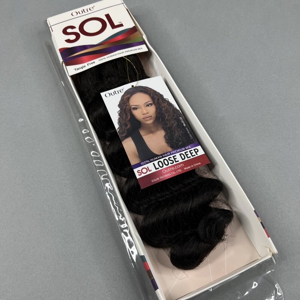 14” SOL Loose Deep #2 Darkest Brown SOL Synthetic Blend Mixed Hair Extensions - Picture 2 of 5